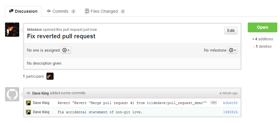 Make a Branch to Fix the Reverted Pull Request